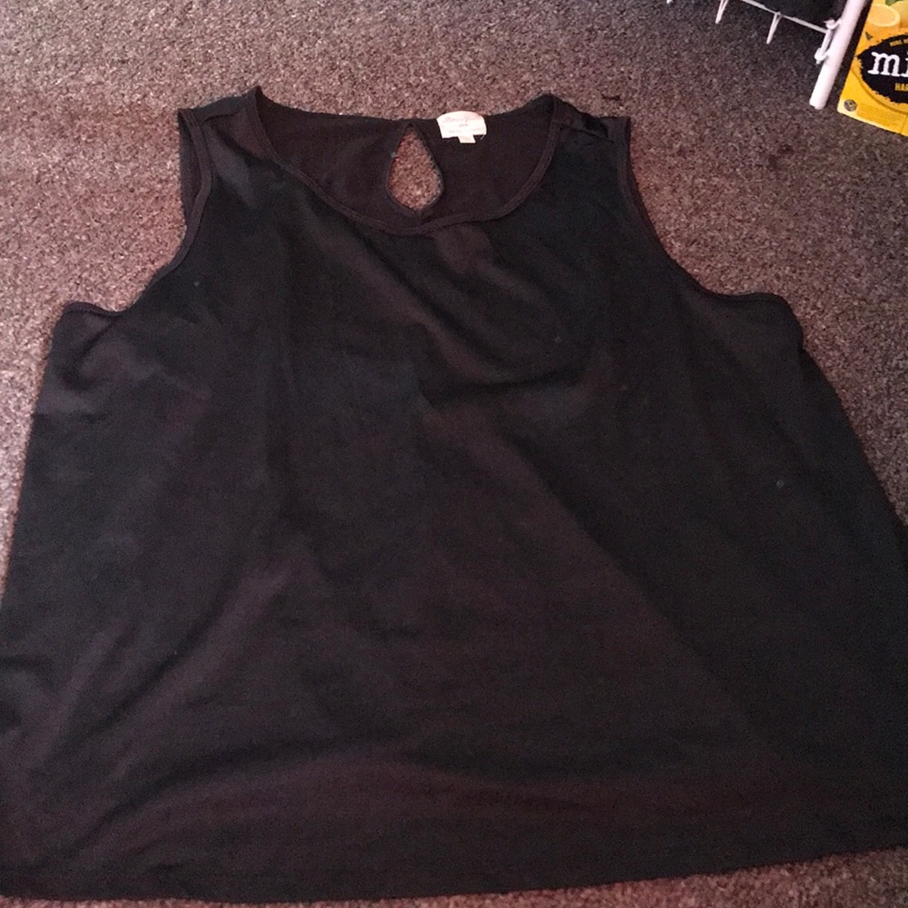Plain black no sleeve blouse
